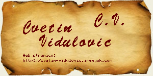 Cvetin Vidulović vizit kartica